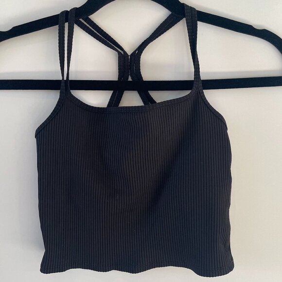 Carbon38 Ribbed Strappy Sporty Tank | Size Small | Black - Picture 1 of 5